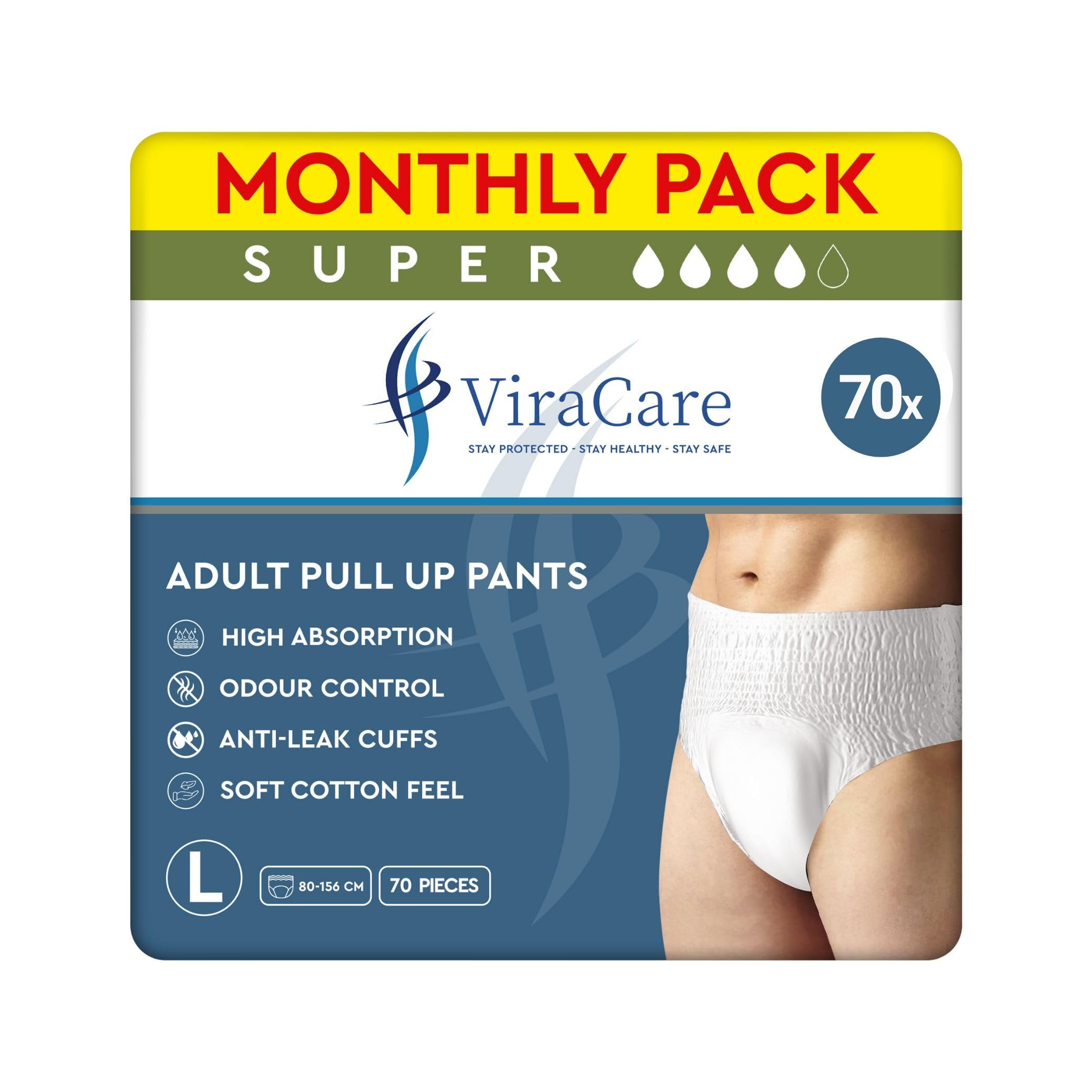 70 x Super Incontinence Pants Women and Men, Adult Nappies