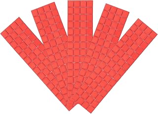 600 Pcs Self-Adhesive Disco Tile Stickers 10x10mm Mini Mosaic Mirror Tiles Square Glass Tile DIY Disco Ball Craft Decoration Making, Red