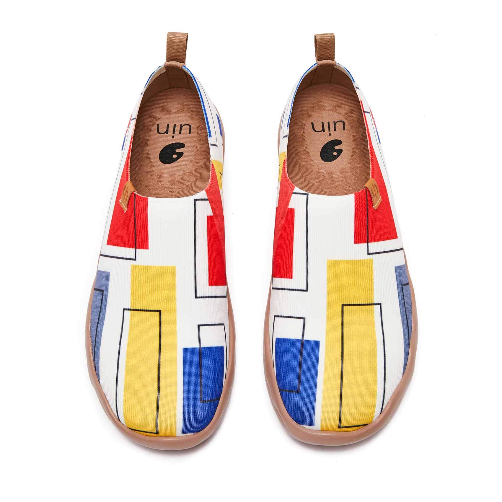 UIN Women's Art Painted Travel Shoes Slip On Casual Knit Loafers Lightweight Com