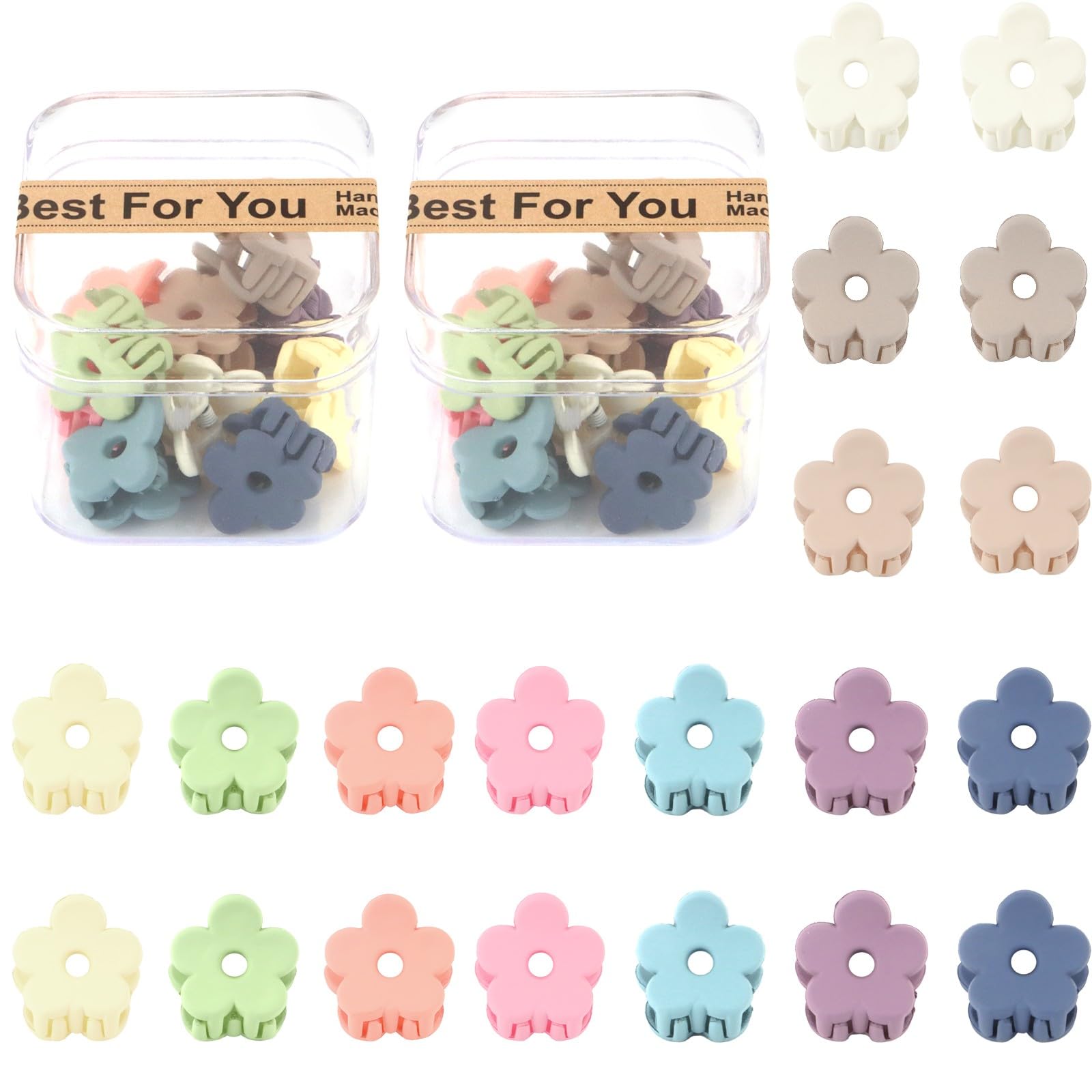 20PCS Mini Flower Hair Clips, Cute Flower Claw Clips Tiny Hair Clip