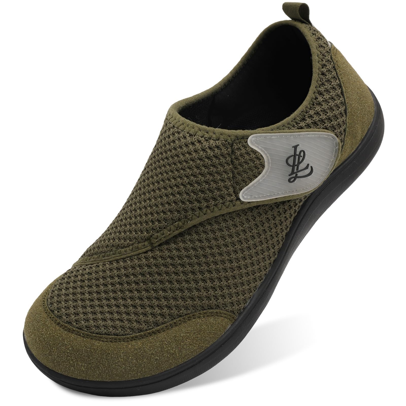 JIASUQI Barefoot Shoes Mens Wide Width Diabetic Shoes Breathable Walking Shoes A