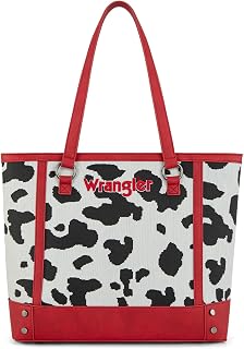 Montana West × Wrangler Tote Bag for Women Western Cow Print Purse Designer Top Handle Handbags