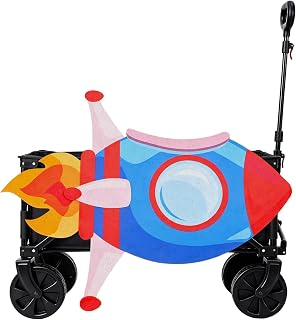 CrystalSylara Spaceship Wagon Cover, Halloween Astronaut Rocket Costume | Astronaut Wagon Costume, Rocket Ship Cover, Halloween Trick or Treat Decor, Space Party Accessory, Stroller Wagon Decoration