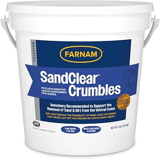 Farnam SandClear Crumbles, Psyllium Digestive Supplement, 9 Day Supply | Apple Flavor,Psyllium Digestive Health Supplement for Horses supports the removal of sand and dirt from the ventral colon