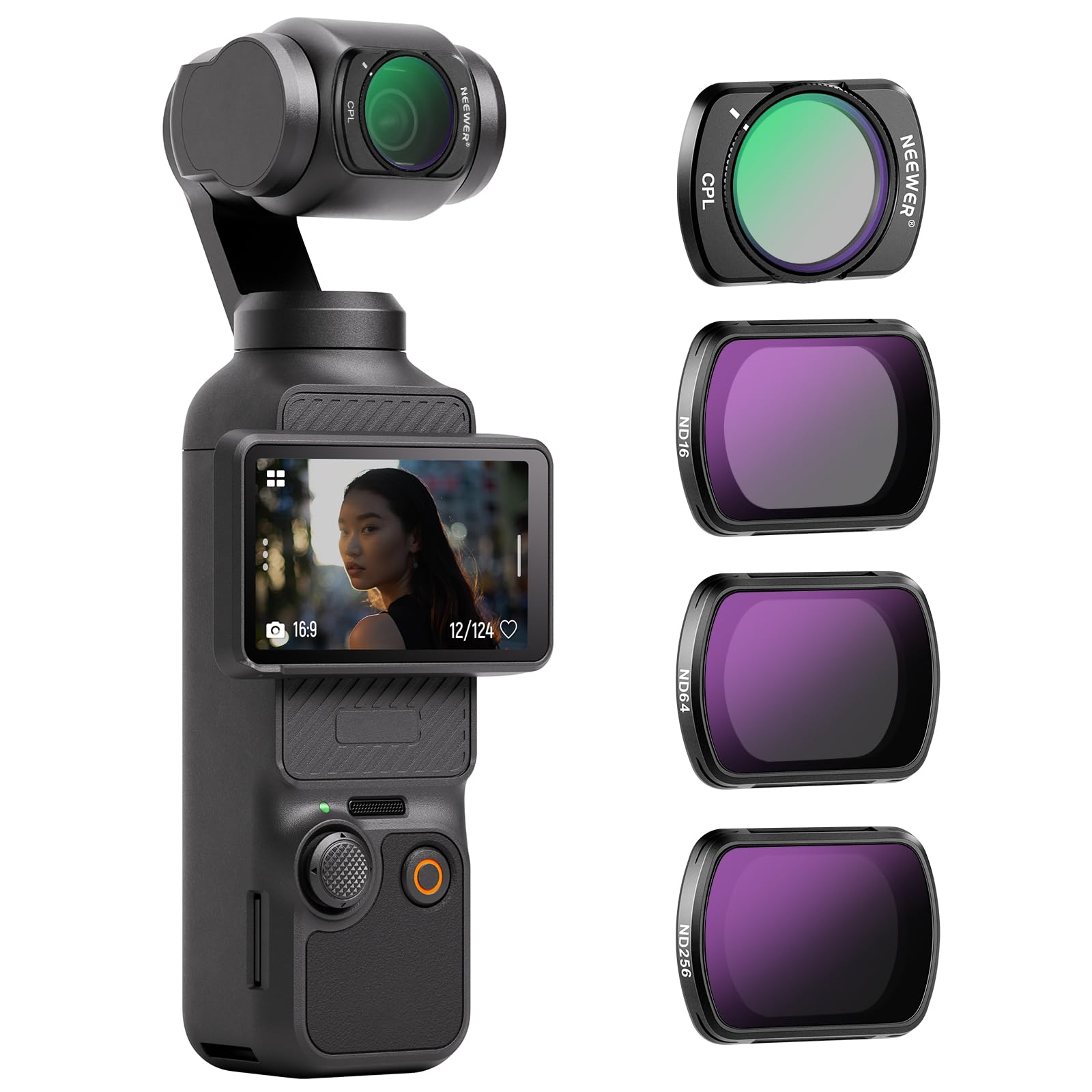 NEEWER HD CPL ND Filter Kit Compatible with DJI Osmo Pocket 3 4 Xtra Muse | Neut