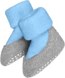 FALKE Unisex Kids Baby Cosyshoe Socks Slippers Breathable Heat-regulating Anti-Odour Virgin Wool Rubber Sole Non-Slip Best Grip Thick Warm Padded Inner 1 Pair