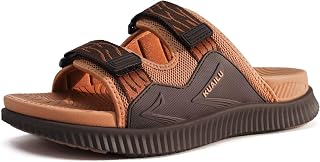 KuaiLu Mens Orthotic Sandals Athletic Thick Cushion Recovery Sport Slides Adjustable Strap Open Toe Walking Sandles With Comfortable Plantar Fasciitis Arch Support