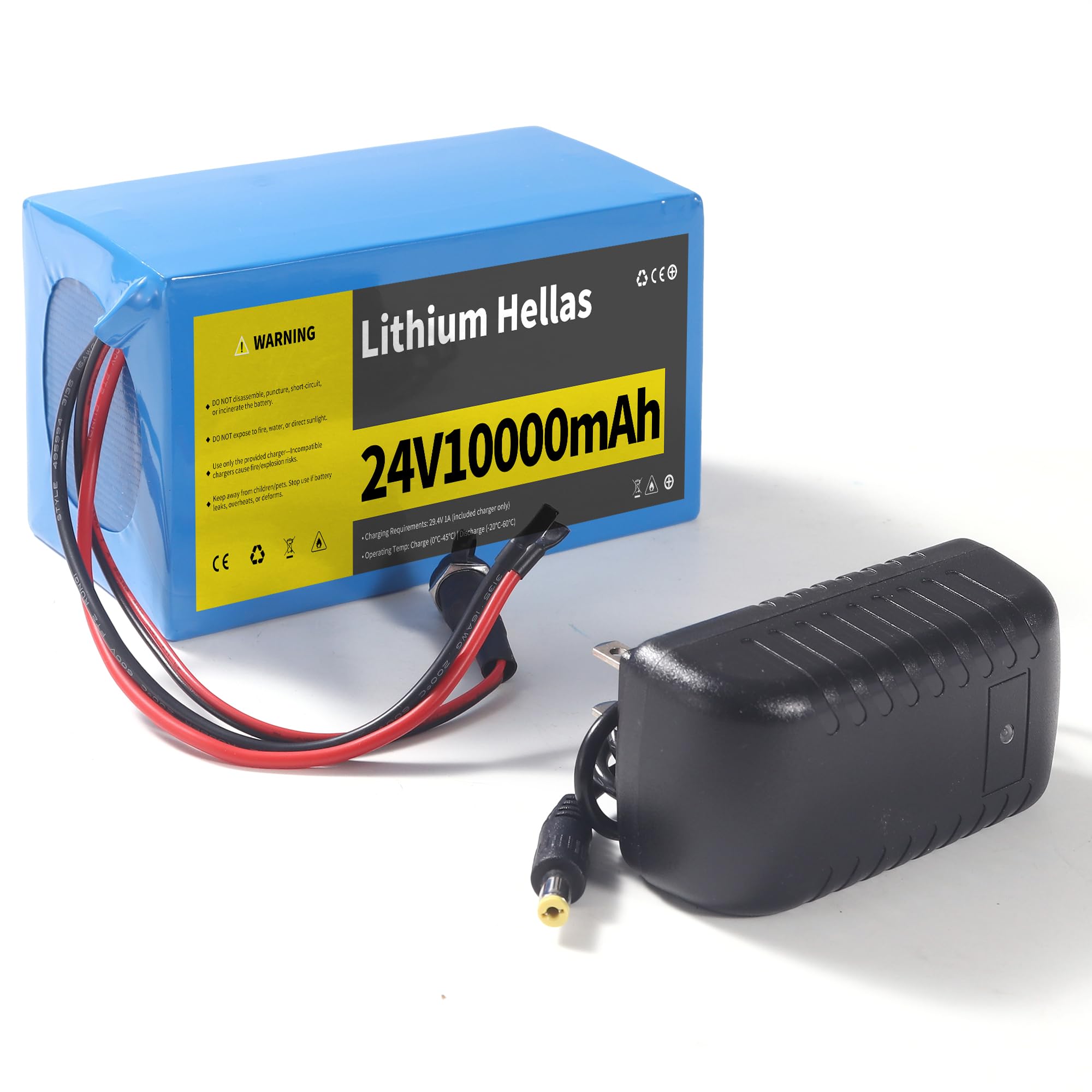 24V 10Ah Lithium Battery for Kid Ride On Toys with 29.4V 1A Charger, 1 Pack | 10