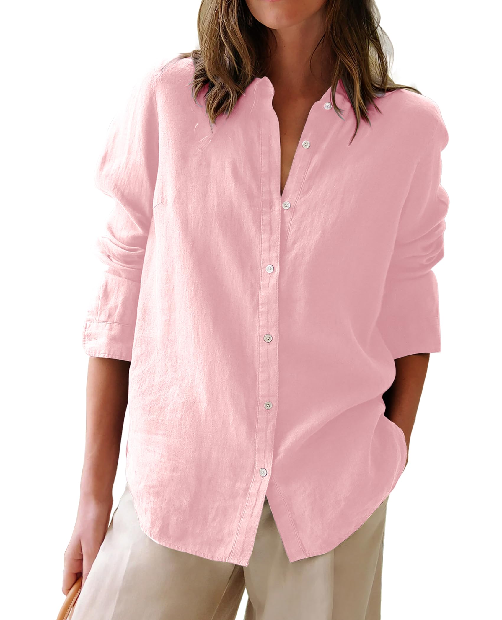 Button Down Shirts for Women Cotton Oxford Shirts Long Sleeve Dress Shirts Colla