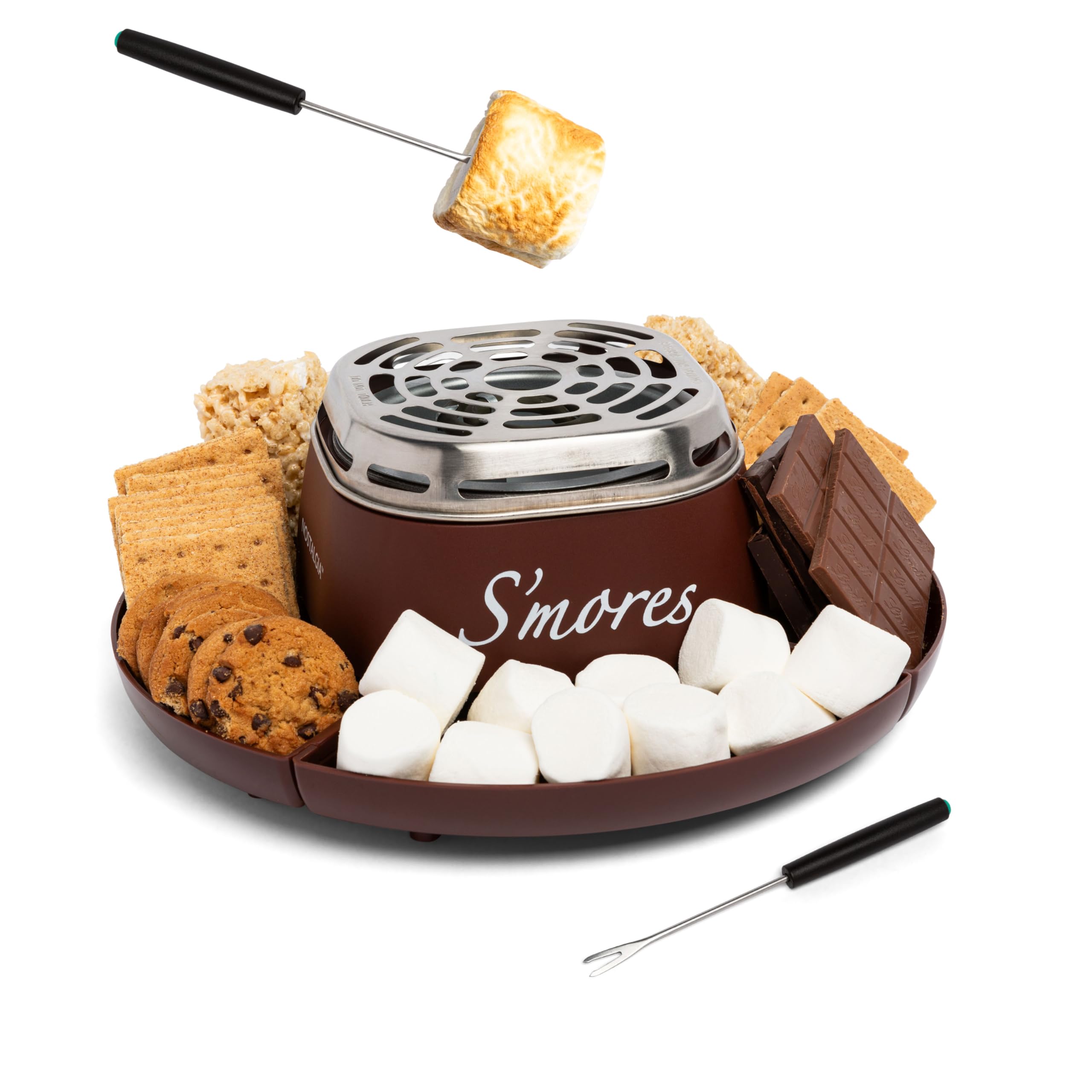 Nostalgia Tabletop Indoor Electric S'mores Maker - Smores Kit With Marshmallow R