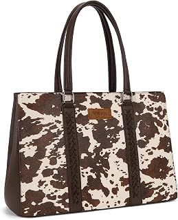 Montana West Wrangler Laptop Tote Bag for Women 15.6 Inch Computer Bag for Work Large Double Compartment Purse and Handbag