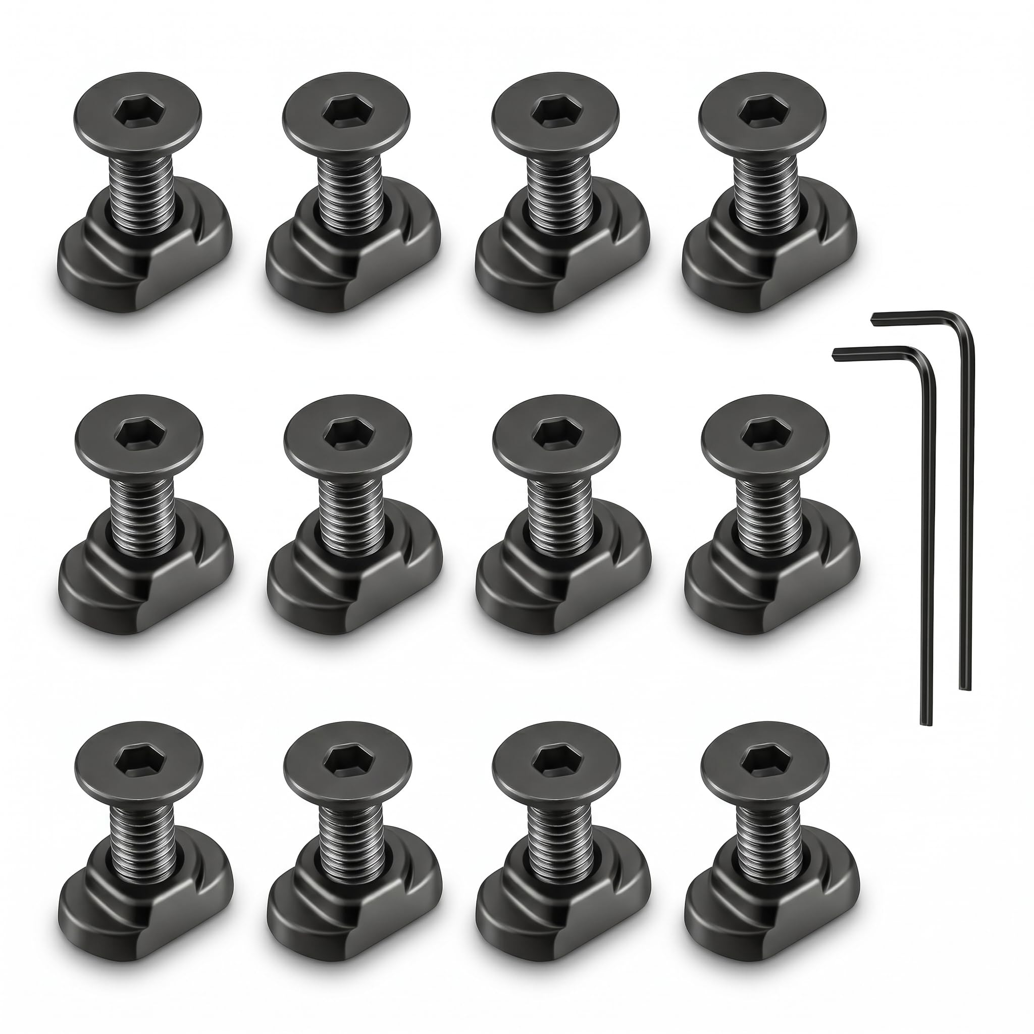 GGYOU 12 Pack M4 M-LOK T-Nuts and Screws Replacement Set | Steel T-Nut & Bolt Ki