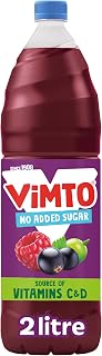 Vimto Squash – No Added Sugar – Real Fruit Flavour – Vitamins C & D – 2L Bottle – Low Calorie