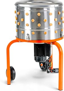 SuperHandy Chicken Plucker, 1HP, Stainless Steel, Poultry Plucker | Stainless electric poultry plucker for faster chicken processing; built for rated specs and capacity; 120V option