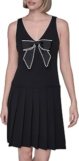 Karl Lagerfeld Women's Sleeveless Scuba Crepe A-line Dress