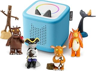 Toniebox 2 Audio Player Julia Donaldsin Bundle for Kids 3+ with Stick Man, Snail and Whale, Gruffalo, Zog, Highway Rat, and Gruffalo - Sky Blue