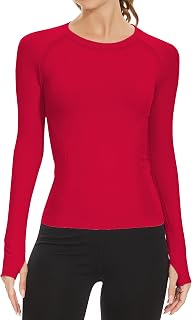 MathCat Workout Shirts for Women Long Sleeve, Workout Tops for Women, Quick Dry Gym Athletic Tops，Seamless Yoga Shirts