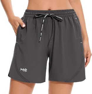 BASSDASH Women’s 5” Fishing Shorts UPF 50+ Water Resistant Quick Dry Athletic Hiking Shorts with Pockets FP05W