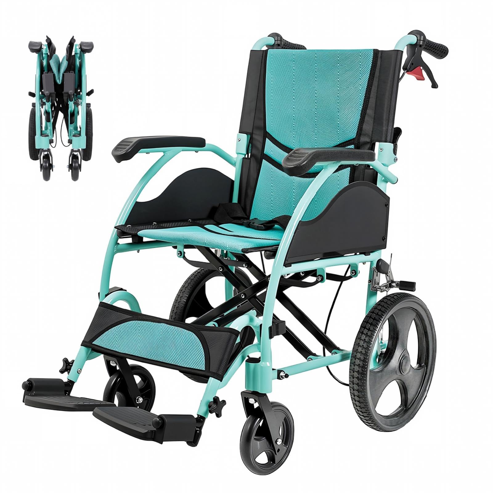 Care-Parents Wheelchair, Assisted Type, Simple, Lightweight Wheelchair, Aluminum