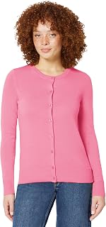 Amazon Essentials Women's Lightweight Crewneck Cardigan Sweater