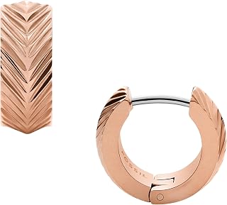 Fossil Ellis Pave Glitz Brass Hoop Earrings for Women