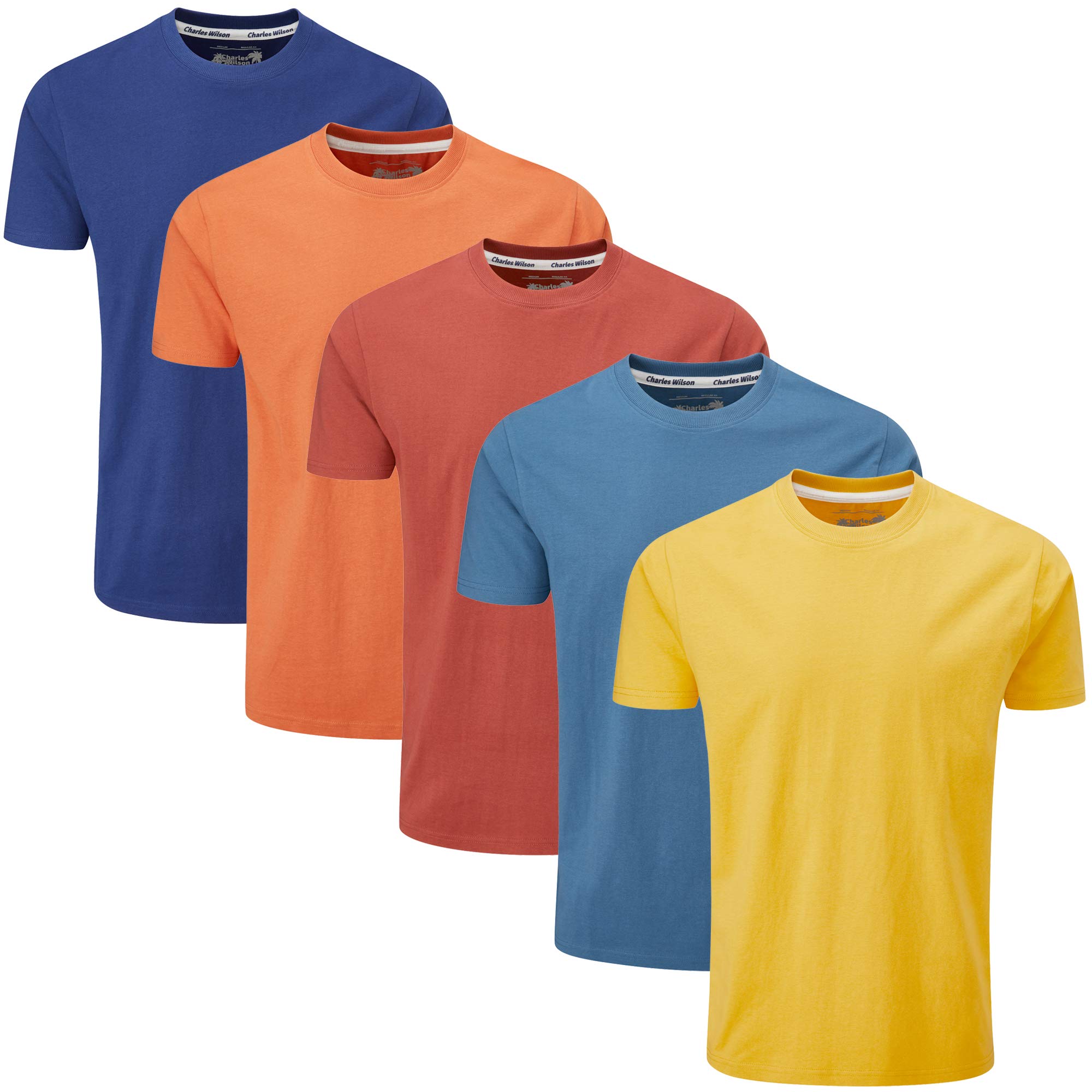 Charles Wilson Plain Crew Neck T-Shirts, Pack of 5
