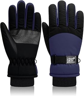 Geyoga Kids Waterproof Winter Ski Gloves Boys Girls Warm Thick Snowboard Gloves