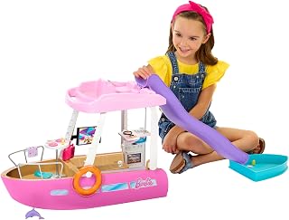 Barbie Dream Boat Fashion Doll and Playset | Boat Playset Featuirng Pool, Slide, & Dolphin, Includes 20+ Ocean Themed Accessories, Ages 3+