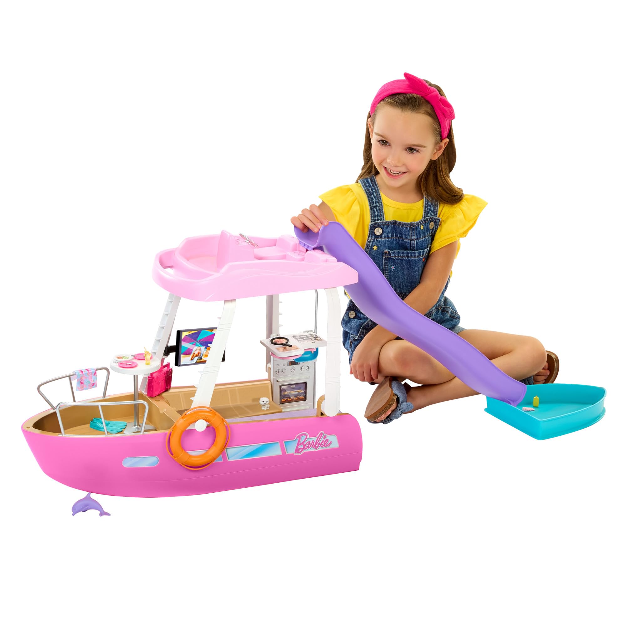 Barbie Dream Boat Fashion Doll and Playset | Boat Playset Featuirng Pool, Slide,
