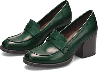 SHODENSE Women Vintage Chunky Heel Loafers Pumps Platform Round Closed Toe Oxford Shoes Burnished Patent Matte Suede Slip On Dress Loafer Block Stacked Heels Office Formal Work Business 4-11 M US