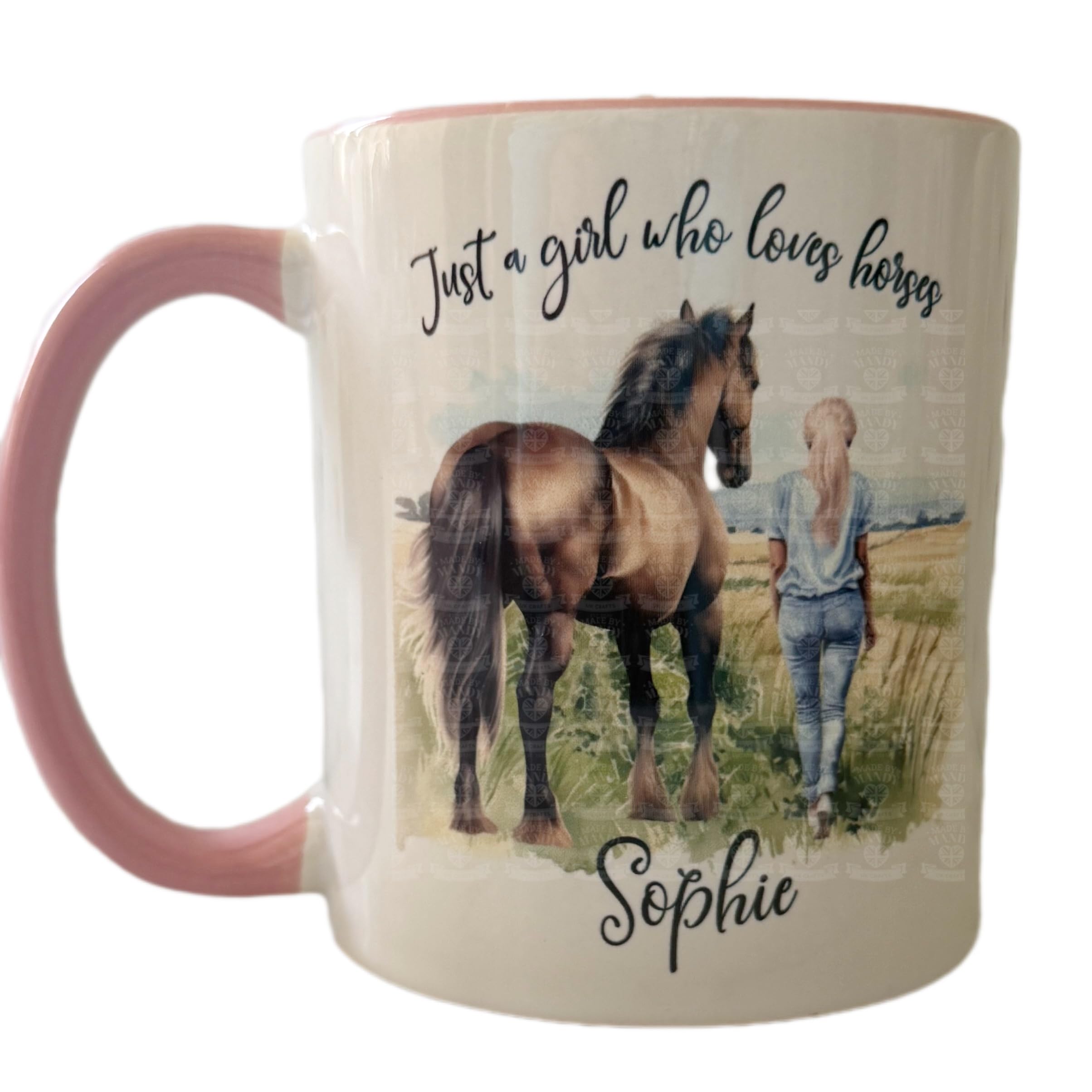 Personalised Horse Mug - Just a girl who loves horses water colour designed gift