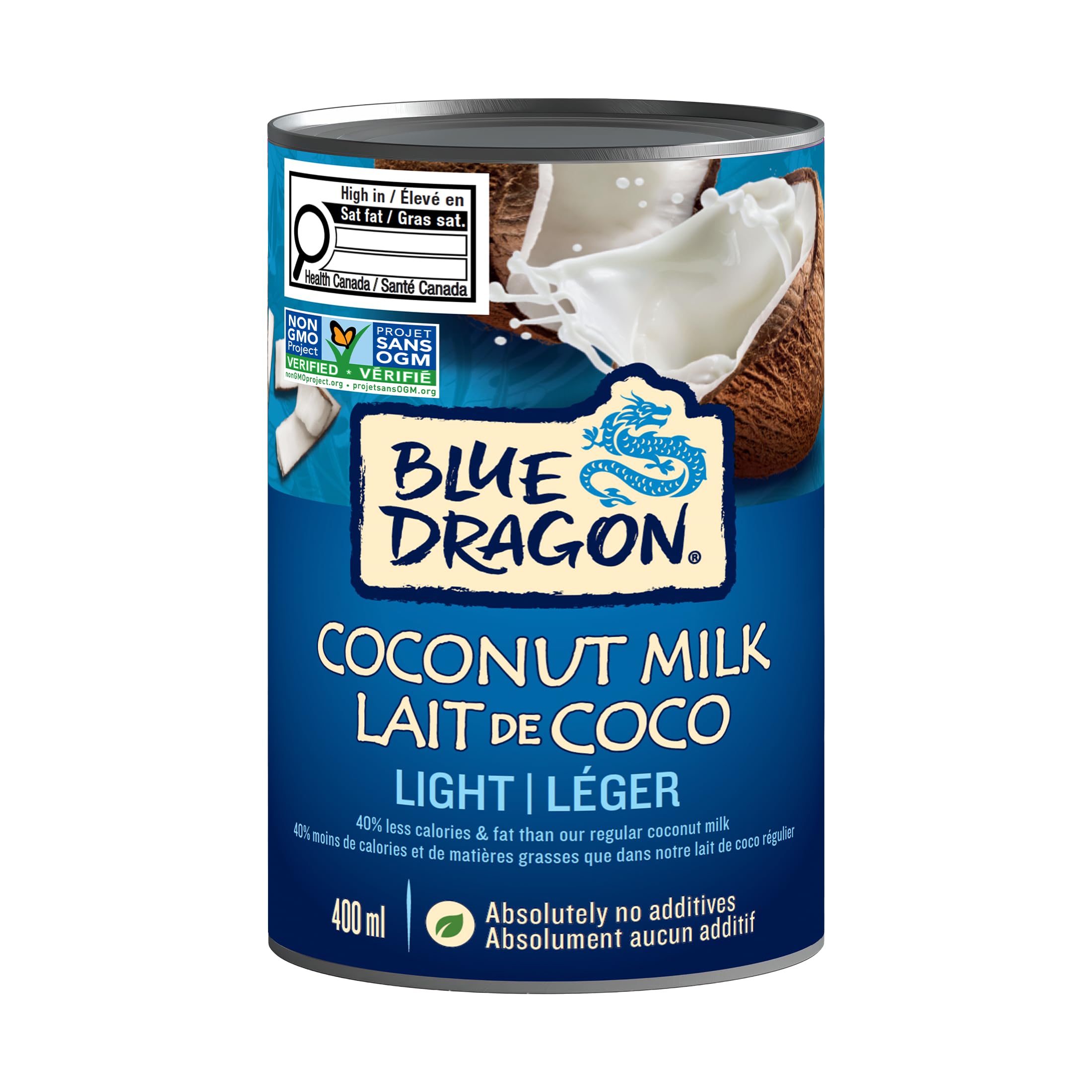 Blue Dragon, Light Coconut Milk, Reduced Fat, Less Calories, No Additives, Non G