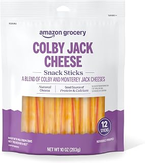 Amazon Grocery, Colby Jack Cheese Snack Sticks, 10 Oz, 12 Ct