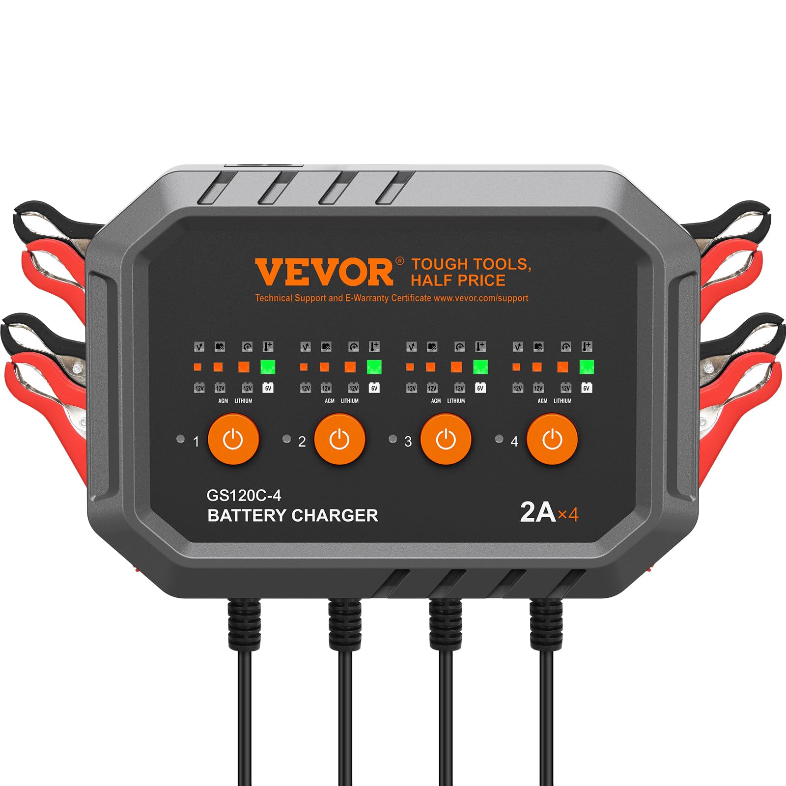 VEVOR Smart Battery Charger, 8-Amp, LiFePO4 Lead-Acid (AGM/Gel/SLA) Car Battery 