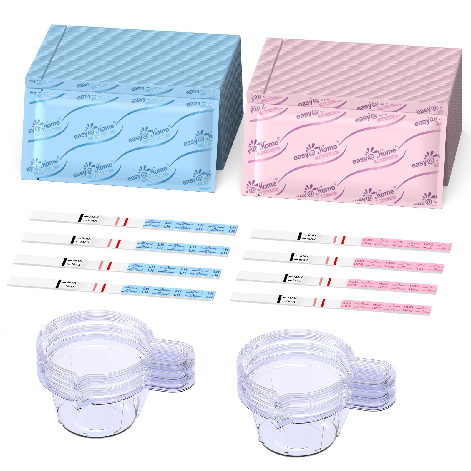 easy@Home Ovulation &amp; Pregnancy Test Kit, 25 LH + 10 hCG Tests, 35 Cups | Ov