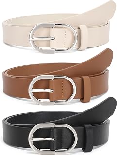 JASGOOD Women's Leather Belts for Jeans Trousers Fashion Women Belt with Gold Buckle