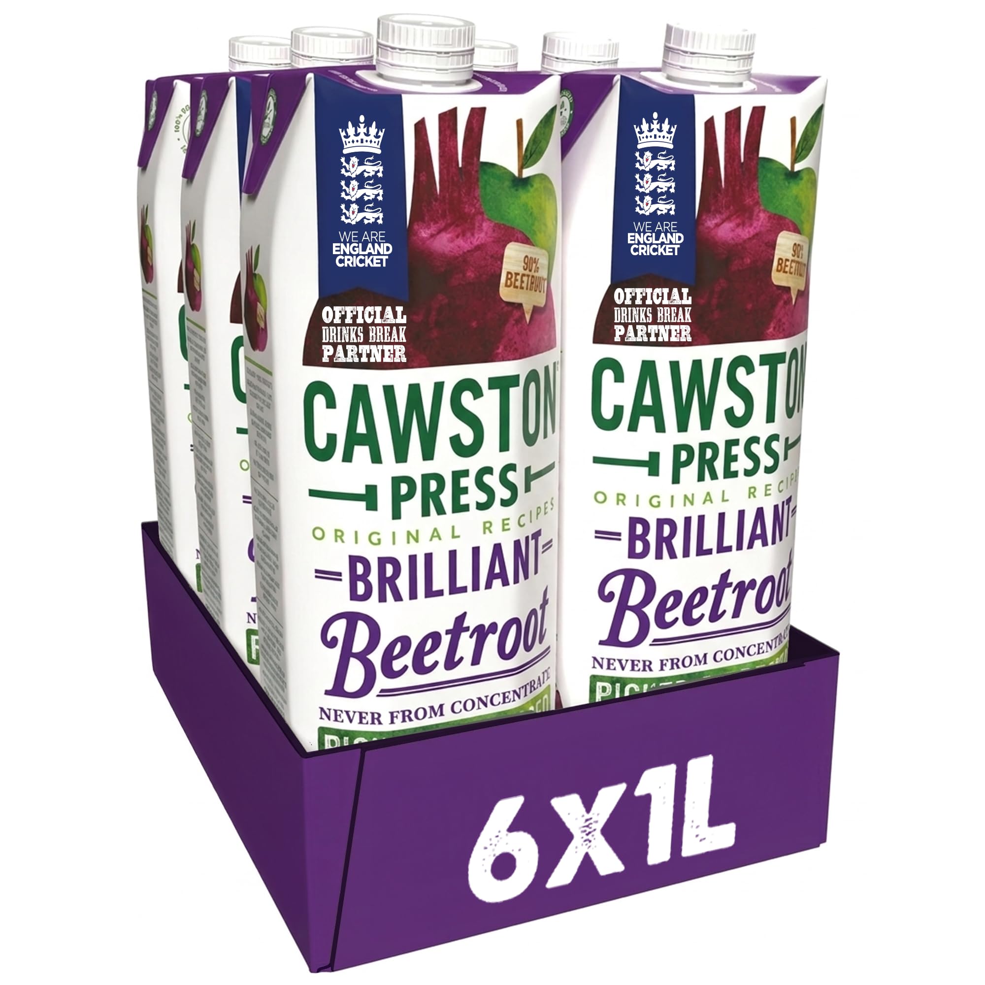 Cawston Press Brilliant Beetroot Pressed Juice 1 litre (Pack of 6) - Pure Presse