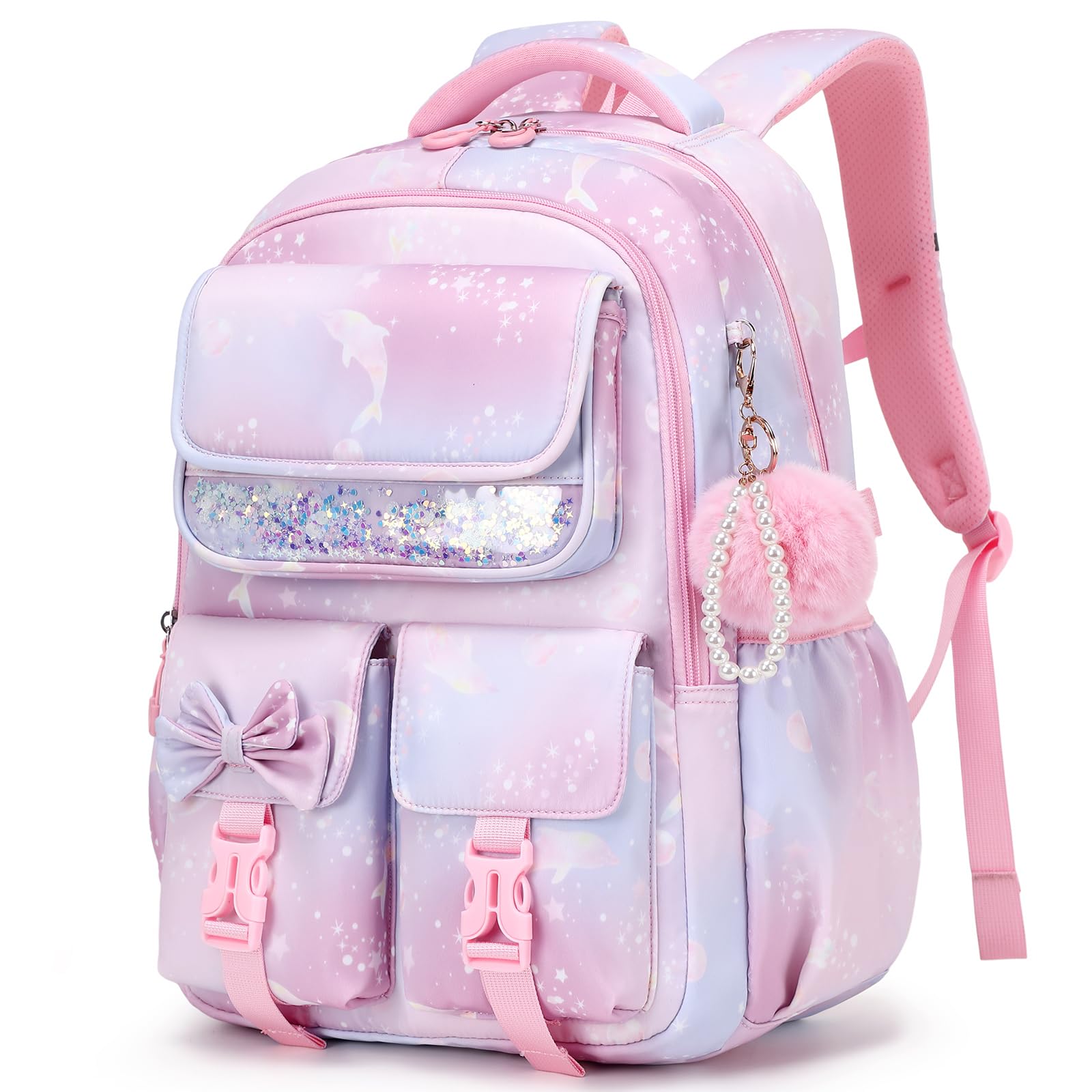 Girls Backpack, Backpack for Teens Multiple Pockets Lightweight Kids Bookbag for