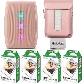 Fujifilm Instax Mini Link 3 Printer Bundle Instax Mini Film (40 Sheets), Instax Mini Link 3 Protective Case (Rose Pink)
