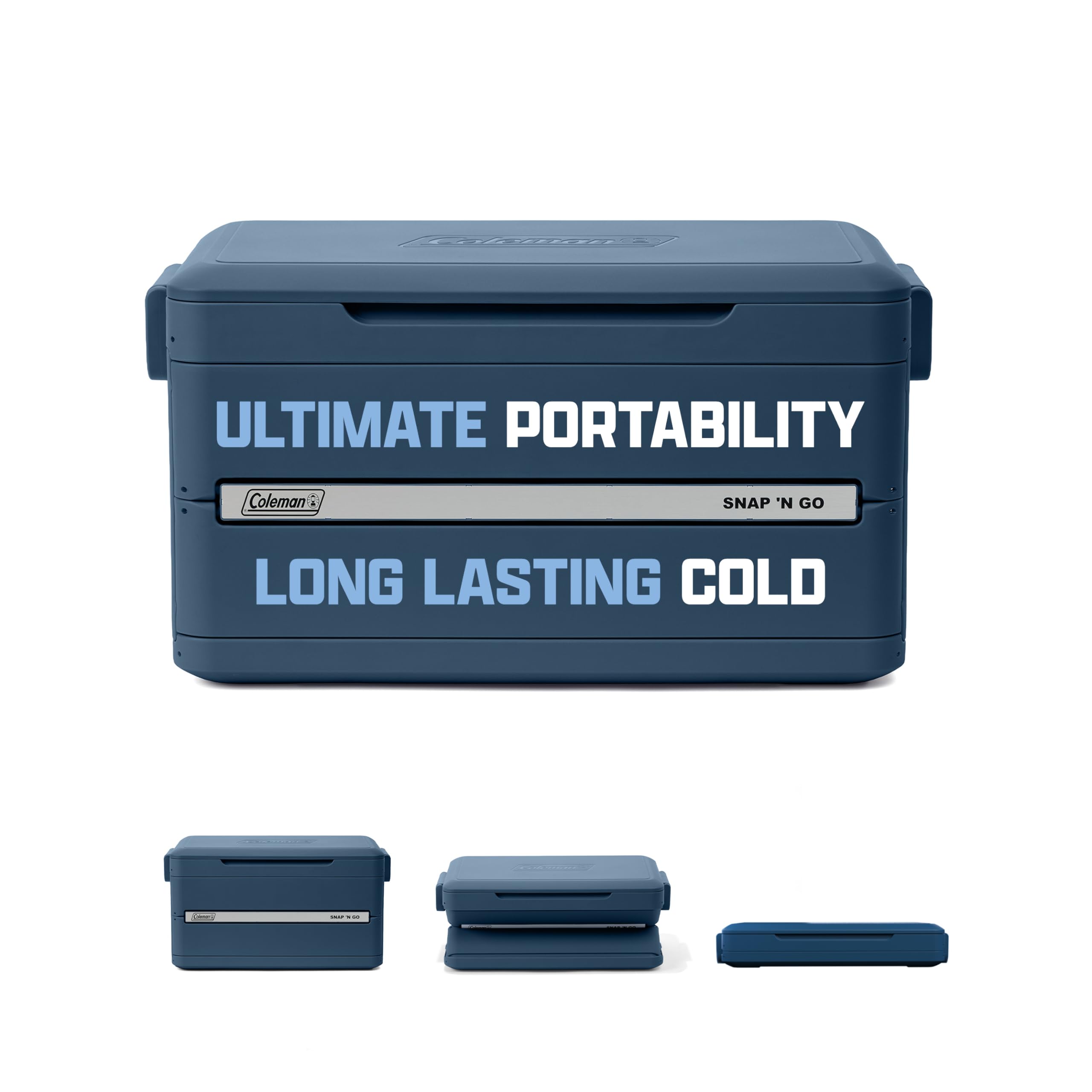 Coleman Snap 'N Go Collapsible Hard Cooler, Sapphire Blue, 45-Quart | Collapsibl