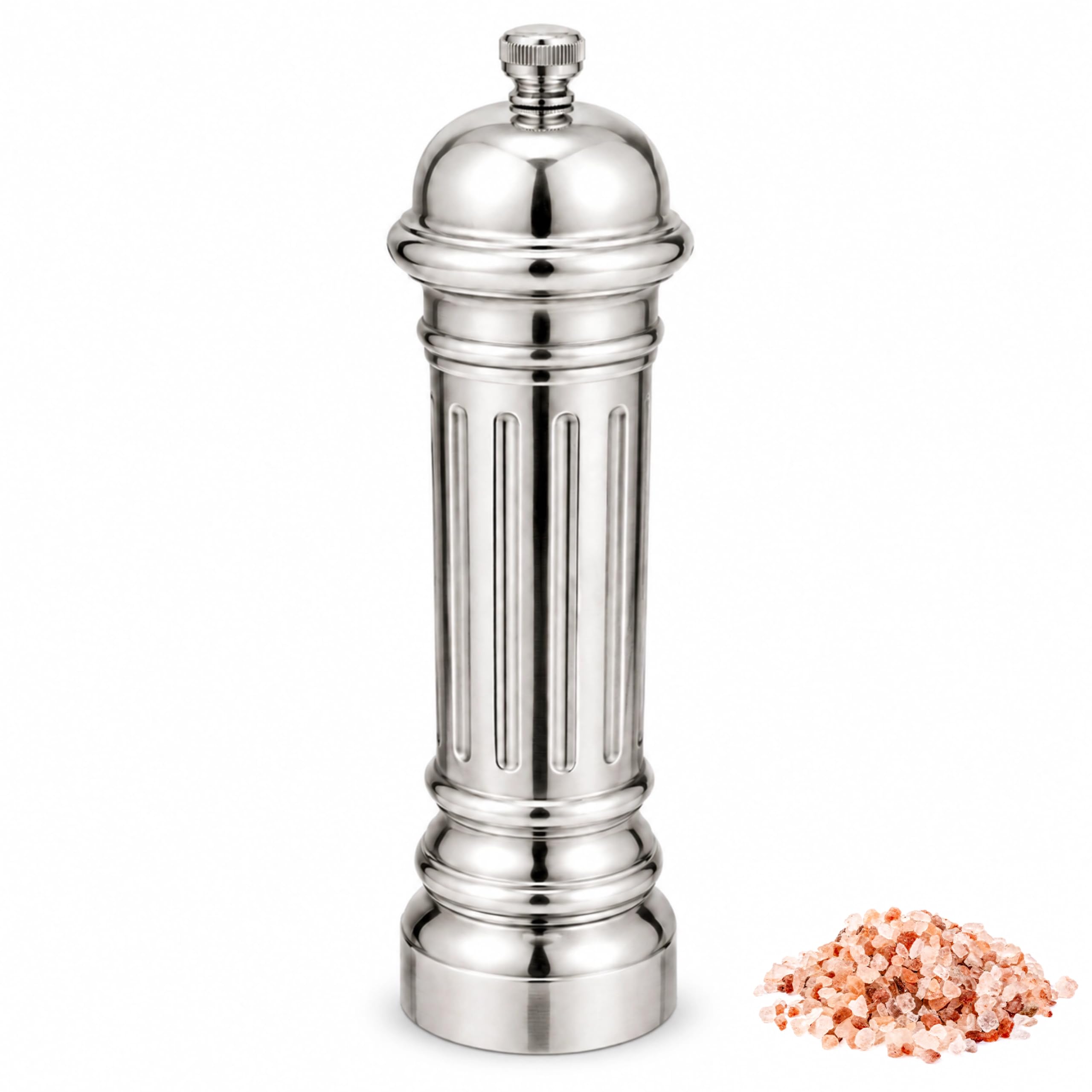 Aurevit Metal Salt Grinder, Heavy Duty High Output Salt Mill with Adjustable Coa