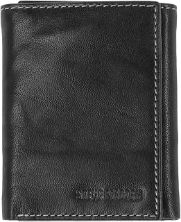 Steve Madden Mens Leather Trifold Wallet with RFID Blocking Technology Wallet