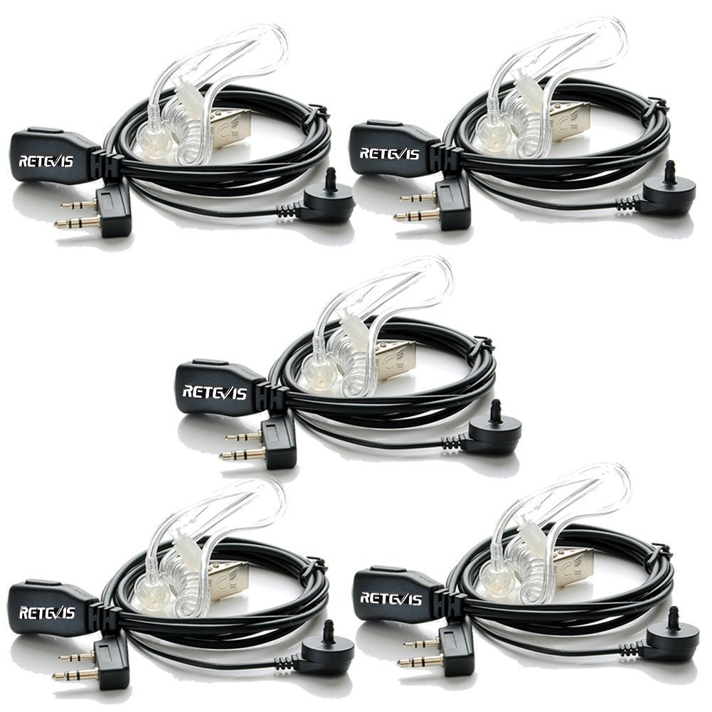 Retevis Radio Earpiece 2 Pin Covert Acoustic Tube Radio Headset Compatible with 