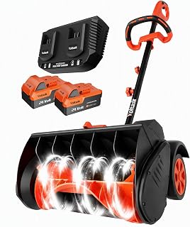VOLTASK 48V 16-Inch Electric Snow Shovel with Wheels, 1200W Brushless Motor | Cordless Snow Blower With Directional Plate, Throws Snow Up To 26 Ft, 2*24v 4.0 Ah Battery & Dual Charger Included