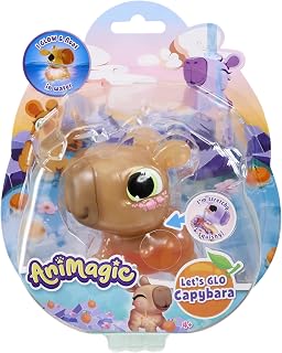 Animagic: Lets Glo Capybara - Your Glowing, Floating, Squishy Best Friend - Drop In Water To Watch Them Glow - Interactive Electronic Pet - For Kids Ages 4+