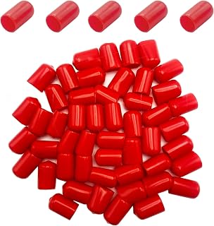 50Pcs Rubber End Caps ID 19mm (3/4 inch) Red Flexible Protective Caps Soft Elastic Dustproof Cover for Rod Tube Screw Bolt
