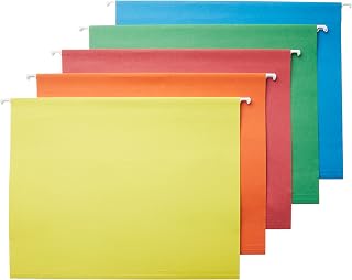 Amazon Basics Hanging Organizer File Folders - Letter Size, Assorted Colors, 25-Pack