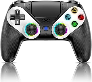Nonbliep Wireless Controller for PS5 Slim/Pro/PC, with 9 Colors RGB Light/Dual Vibration/Turbo/3.5mm Audio Jack/Speaker/Programmable for Playstation 5 Controller