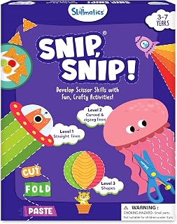 Skillmatics Snip Snip, Scissor Skills, Felt Craft Activity, Christmas Gift | Cutting Activity Book, Safety Scissors, Fine Motor Skills, Stocking Stuffer, Screen-Free, Learning Toy, Ages 3, 4, 5, 6