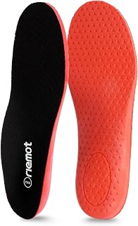 riemot Sports Insoles for Men, High Elasticity PU Shoe Inserts with Arch Support and Heel Cup, Shock Absorbing Insoles for Walking, Light Running, Sneakers & Running Shoes Black US11/ EU44